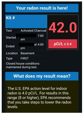 Radon air test