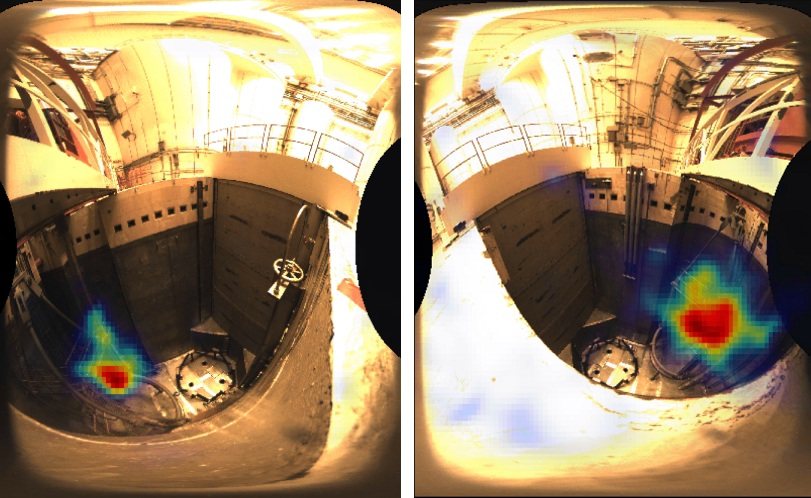 H3D H100 radiation-imaging camera picture of a reactor cavity during full power.